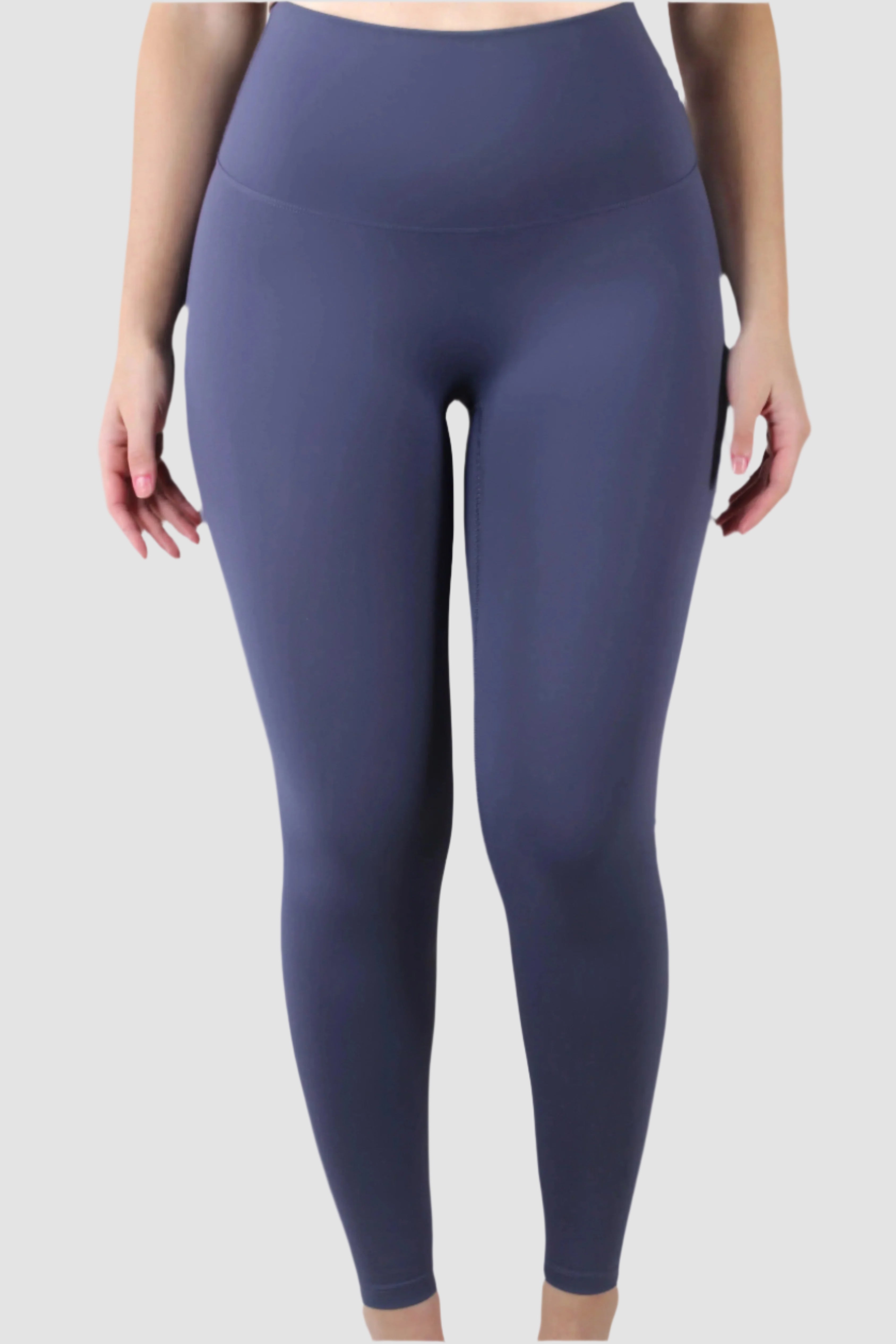 Aivvia Athletics navy high-waisted leggings, women’s seamless activewear tights for yoga, gym, and training.