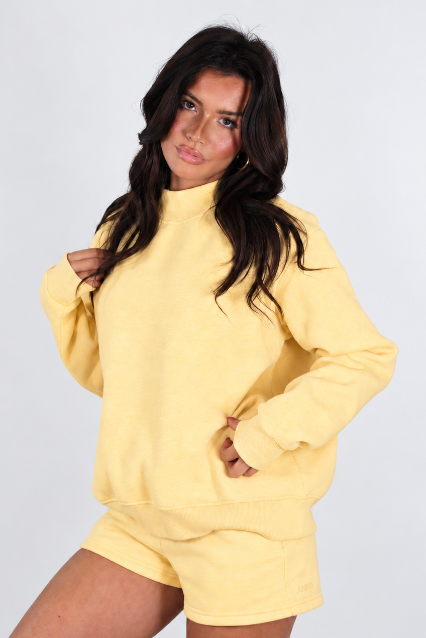 AIVVIA Athletics ASPEN Mock Neck Sweatshirt, oversized fleece sweatshirt