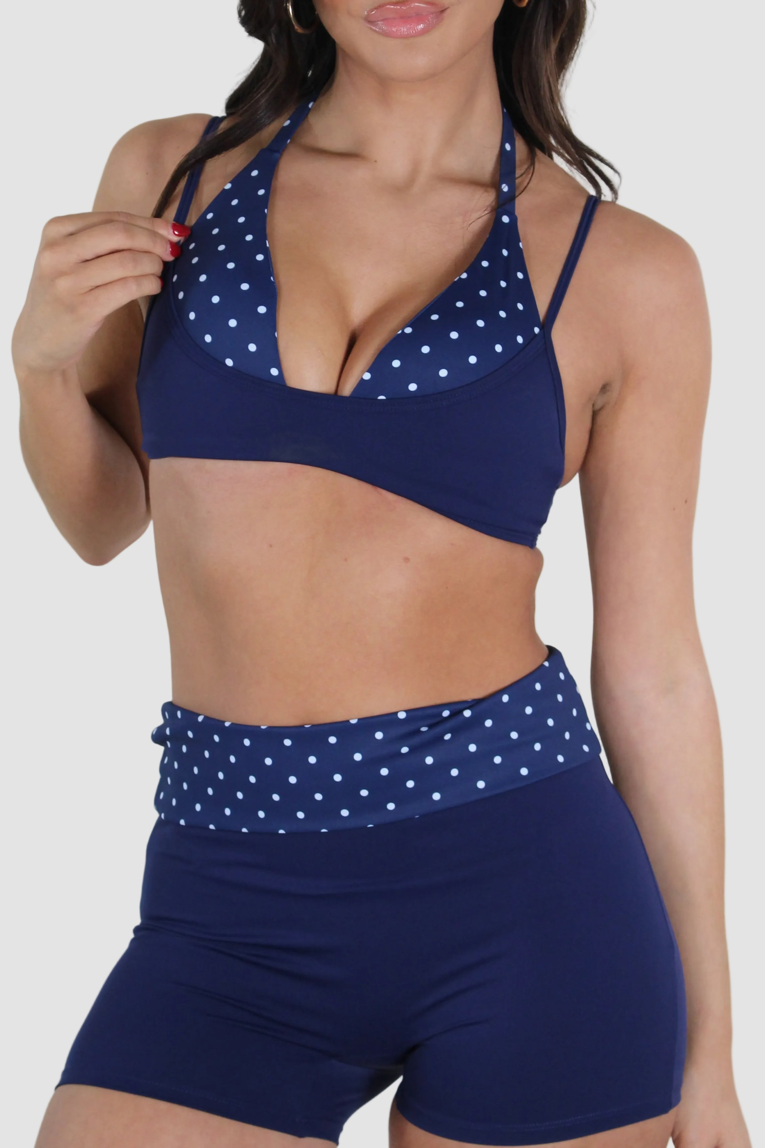 AIVVIA Athletics HARBOR Bra, navy cross back sports bra with contrast underband