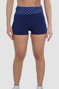 AIVVIA Athletics HARBOR Shorts, navy high waisted bike shorts with contrast waistband