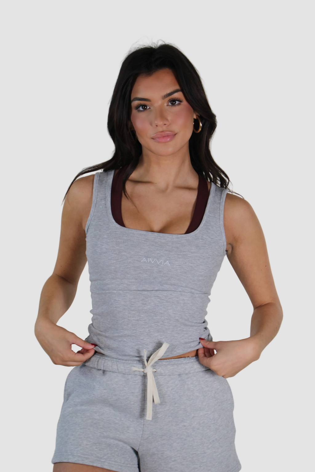 AIVVIA Athletics RIB Tank, ribbed cotton square neck tank top