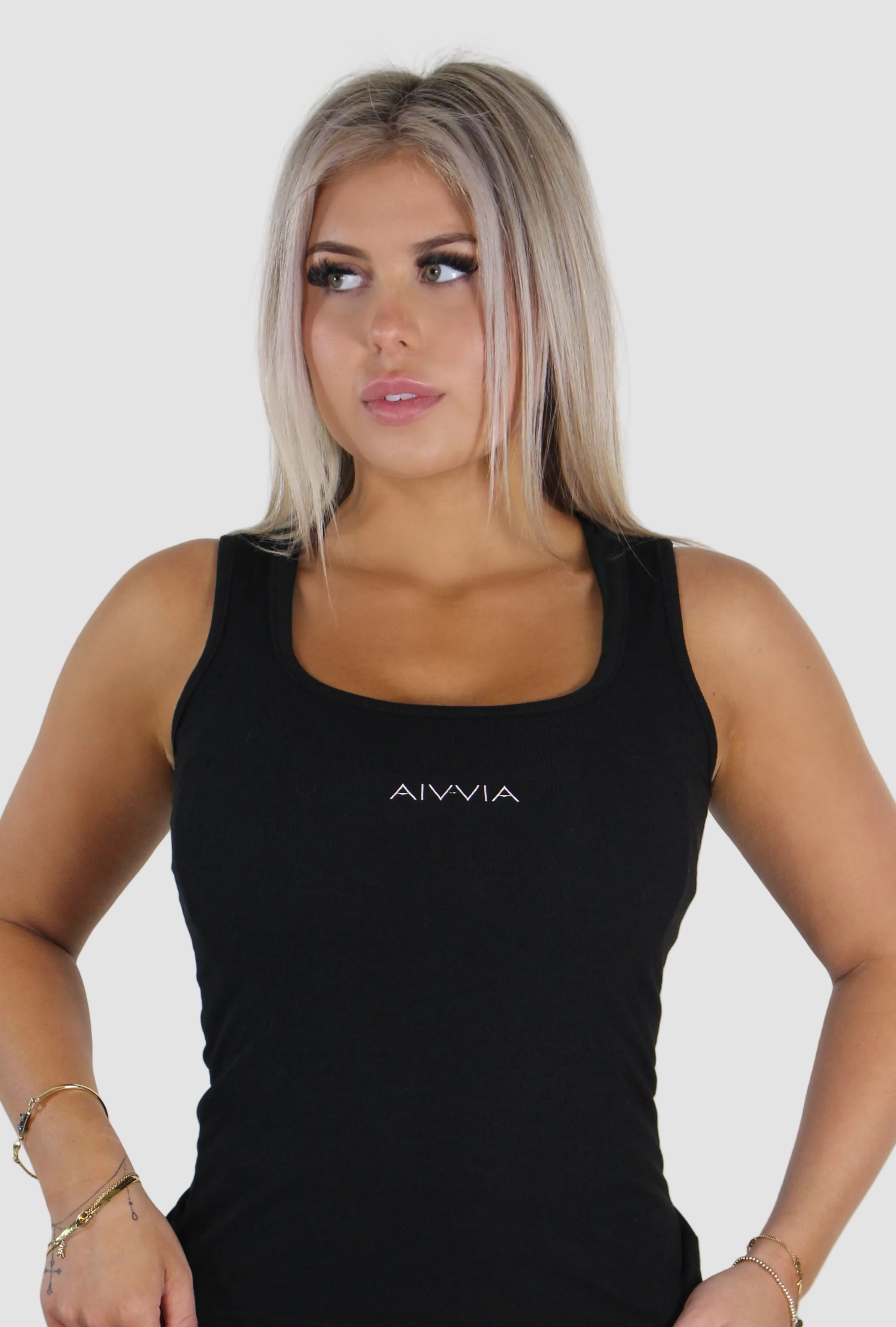 AIVVIA Athletics RIB Tank, ribbed cotton square neck tank top