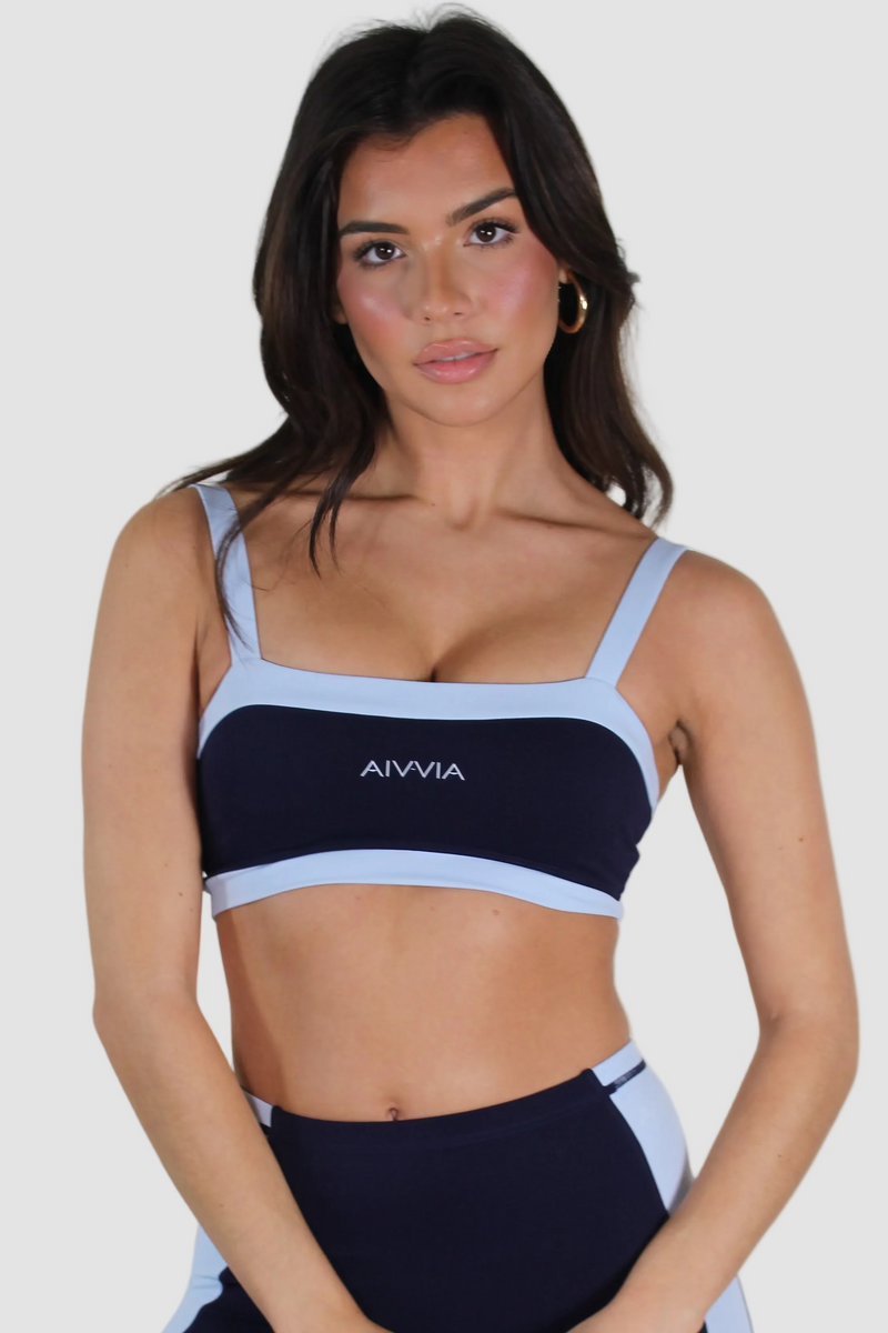 AIVVIA Athletics RIVIERA Bra, racerback sports bra with contrast side stripe