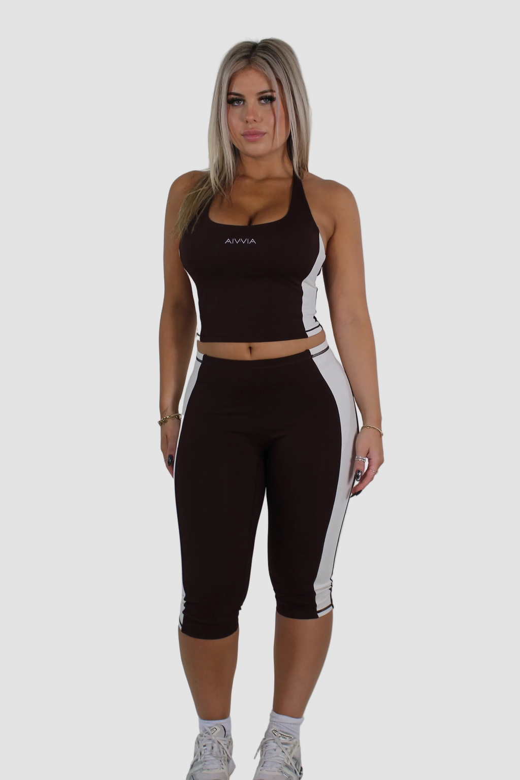 AIVVIA Athletics RIVIERA Capris, high waisted capri leggings with side stripe